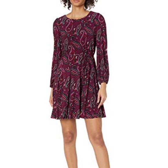burgundy paisley dress Point Taken Burgundy Multi Paisley Print Chiffon Maxi Dress main image 1